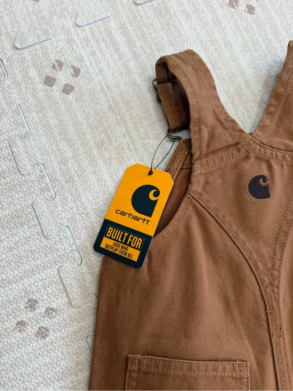 Carhartt Chest Pocket Brown Kids Overalls